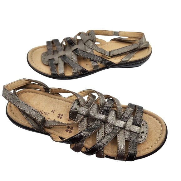 Naturalizer Jamboree N5 Comfort Womens Leather Sandals Gladiator Flats Size 10 - Picture 1 of 11
